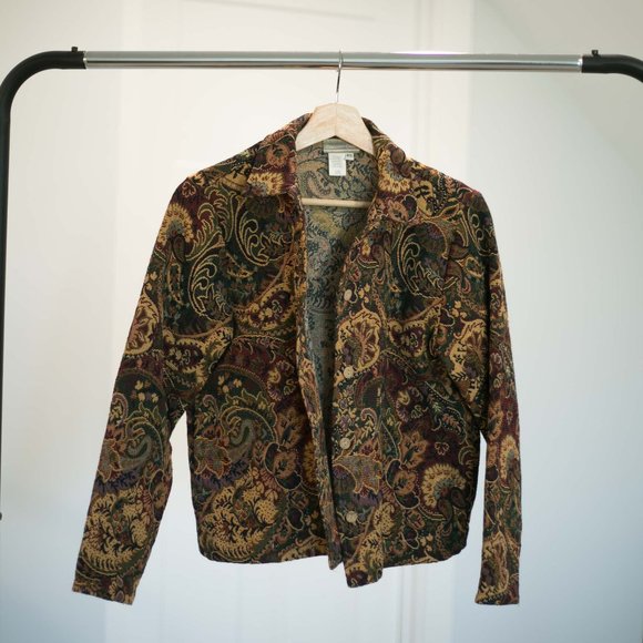 Coldwater Creek Paisley Pattern Jacket Fall Colors - Picture 2 of 4